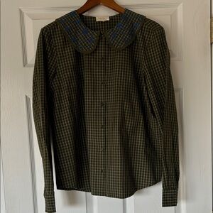 Sézane embroidered collar blouse